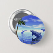 Badge Rond 5 Cm Dauphins (Devant & derrière)