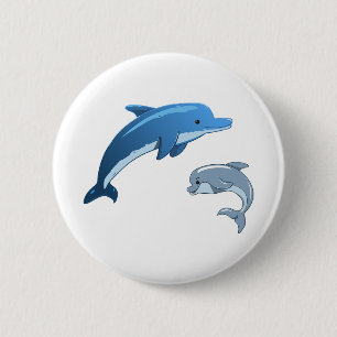 Badge Rond 5 Cm 🐬 dauphins