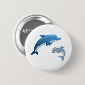 Badge Rond 5 Cm 🐬 dauphins (Devant & derrière)