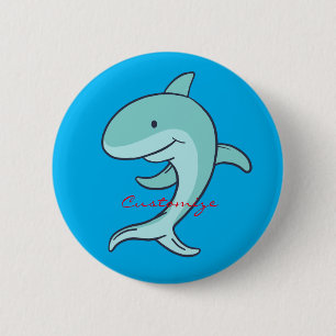 Badge Rond 5 Cm Dauphins bleus sautant Thunder_Cove