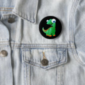 Badge Rond 5 Cm David le dinosaure (En situation)