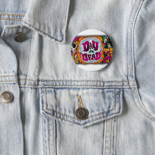 Badge Rond 5 Cm Day of the Dead (En situation)