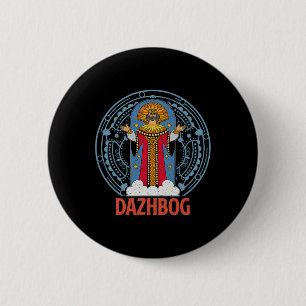 Badge Rond 5 Cm Dazhbog Ancien Mythe Slave Païen Russie