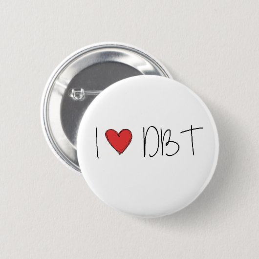 BADGE ROND 5 CM DBT - J'AIME DBT (Devant & derrière)