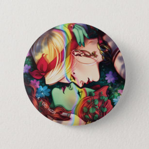 Badge Rond 5 Cm DC Pride Harley Quinn & Poison Ivy Comic Cover