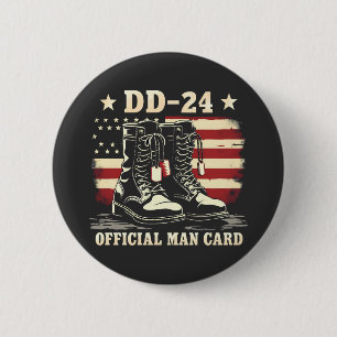 Badge Rond 5 Cm DD 24 Carte d'homme officielle Drapeau de la journ