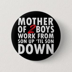 Badge Rond 5 Cm De 2 garçons travaillent de fils jusqu'à fils vers
