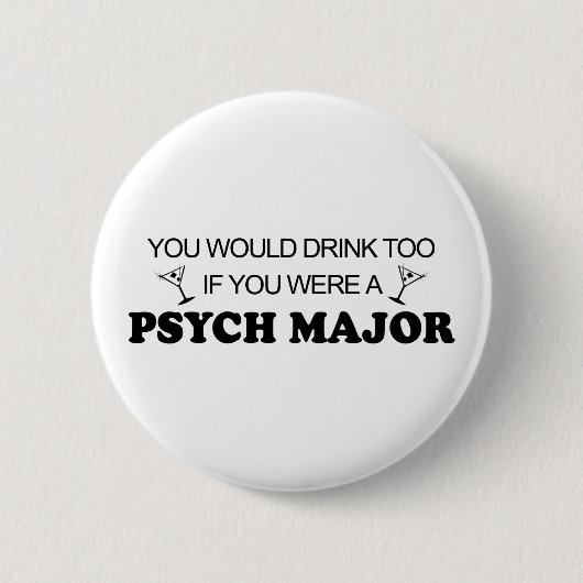 Badge Rond 5 Cm De boissons commandant de Psych trop - (Devant)