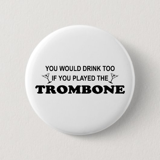 Badge Rond 5 Cm De boissons trombone trop - (Devant)