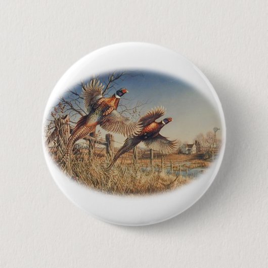 Badge Rond 5 Cm De faisans grande chasse en haut - à la ferme (Devant)
