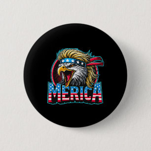 Badge Rond 5 Cm De Juillet Patriotic Funny Eagle Juillet 4 Usa Mer