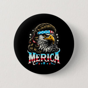 Badge Rond 5 Cm De Juillet Patriotic Funny Eagle Juillet 4 Usa Mer