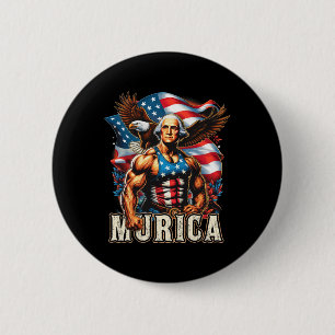 Badge Rond 5 Cm De Juillet Patriotique Funny George Washington Jui