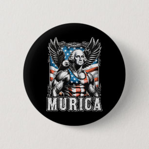 Badge Rond 5 Cm De Juillet Patriotique Funny George Washington Jui