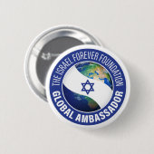 Badge Rond 5 Cm De l'Israël l'Ambassadeur global Button pour (Devant & derrière)