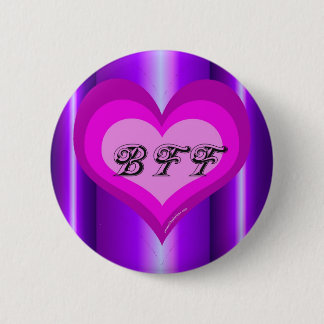 Badge Rond 5 Cm De meilleurs amis coeur pourpre pour toujours