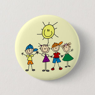 Badge Rond 5 Cm De pair le chiffre de bâton badine des T-shirts et