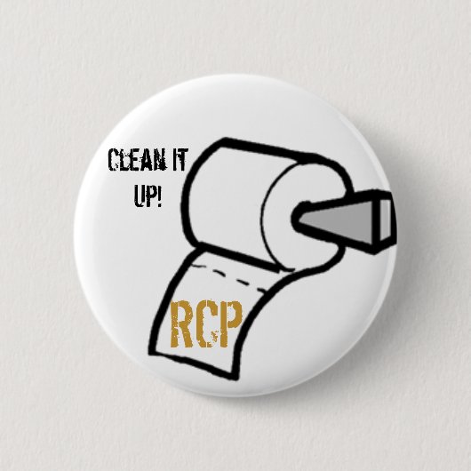 Badge Rond 5 Cm de papier, nettoyez-le ! , (Devant)