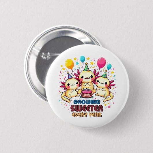 Badge Rond 5 Cm De plus en plus sucré chaque année (Devant & derrière)