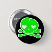 Badge Rond 5 Cm De style étrange de Goth Kawaii de crâne (Devant & derrière)
