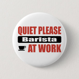 Badge Rond 5 Cm De tranquillité barman svp au travail
