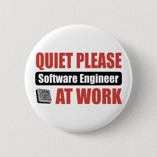 Badge Rond 5 Cm De tranquillité Software Engineer svp au travail (Devant)