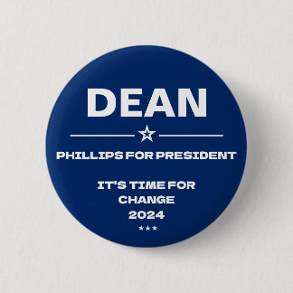 Badge Rond 5 Cm Dean Phillips pour le président Slogan 2024