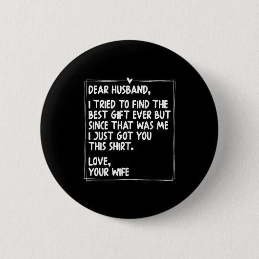 Badge Rond 5 Cm Dear Husband Matching Couples Style For Him And He (Devant)
