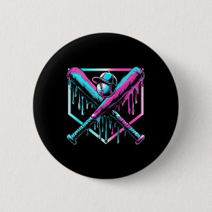 Badge Rond 5 Cm Débit De Baseball Pour Garçons Ice Cream Drip Jeun
