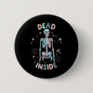 Badge Rond 5 Cm Debout dans le squelette Décontracté Halloween fem