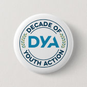 Badge Rond 5 Cm Décennie d'action pour la jeunesse (Devant)