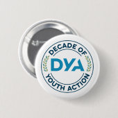 Badge Rond 5 Cm Décennie d'action pour la jeunesse (Devant & derrière)