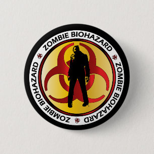 Badge Rond 5 Cm Déchets de Biohazard de zombi