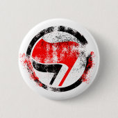 Badge Rond 5 Cm Déchiré drapeau d'action anti-fasciste (Devant)