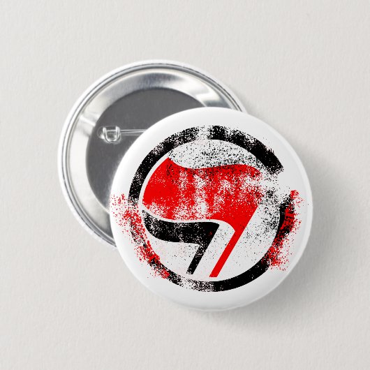 Badge Rond 5 Cm Déchiré drapeau d'action anti-fasciste (Devant & derrière)