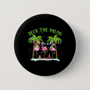 Badge Rond 5 Cm Deck Le Flamant rose Palms Lumières Tropicales De