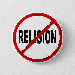 Badge Rond 5 Cm Déclaration de signe permise par religion de /No