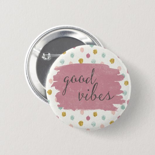Badge Rond 5 Cm Deco mou IV | Good Vibes (Devant & derrière)