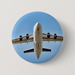 Badge Rond 5 Cm Décollage d'avion haut
