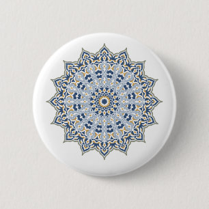 Badge Rond 5 Cm Décor Arabe Persan Oriental Arabe Turc