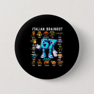 Badge Rond 5 Cm Décoration d'anniversaire drôle Brainrot italien 6