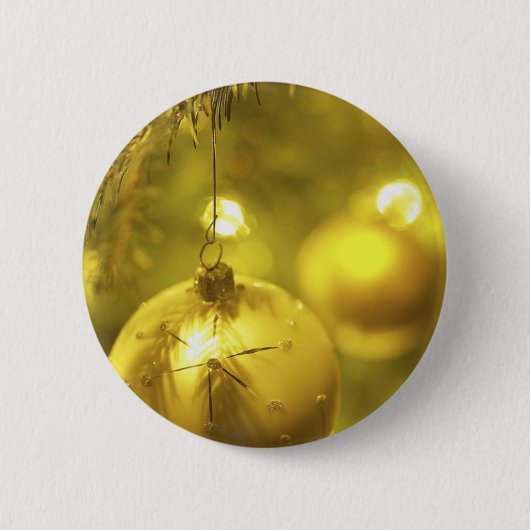 Badge Rond 5 Cm Décoration Gold Holiday Tree (Devant)
