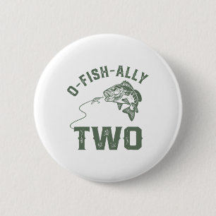 Badge Rond 5 Cm Décorations d'anniversaire O-fish-ally deux 2e ann