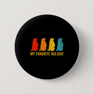 Badge Rond 5 Cm Décorations de chemise de jour de marmotte Costume