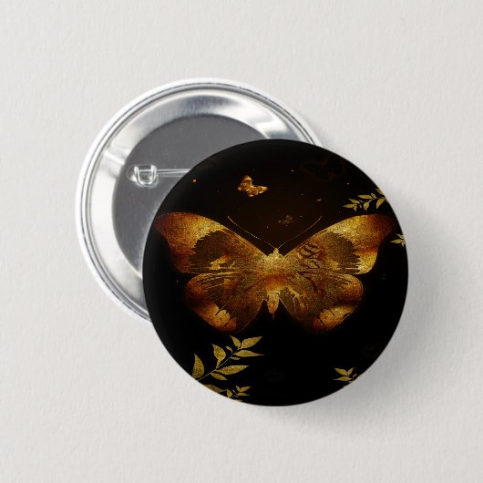 Badge Rond 5 Cm Découpe à papillon en fer (Devant & derrière)