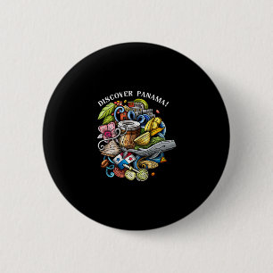 Badge Rond 5 Cm Découvrez le voyage souvenir de vacances au Panama