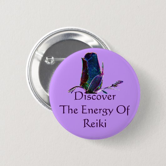 Badge Rond 5 Cm Découvrez L'Énergie Du Reiki (Devant & derrière)