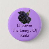 Badge Rond 5 Cm Découvrez L'Énergie Du Rose Reiki (Devant)