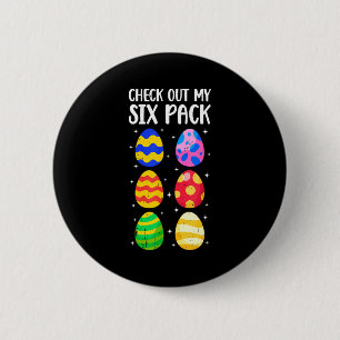 Badge Rond 5 Cm Découvrez mes abdos en tablette drôle œuf de Pâque