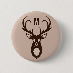 Badge Rond 5 Cm Deer avec votre Monogramme boutons personnalisés